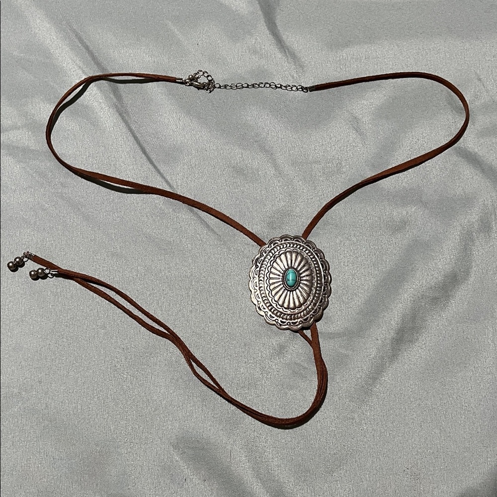 Silver and Turquoise Pendant Necklace